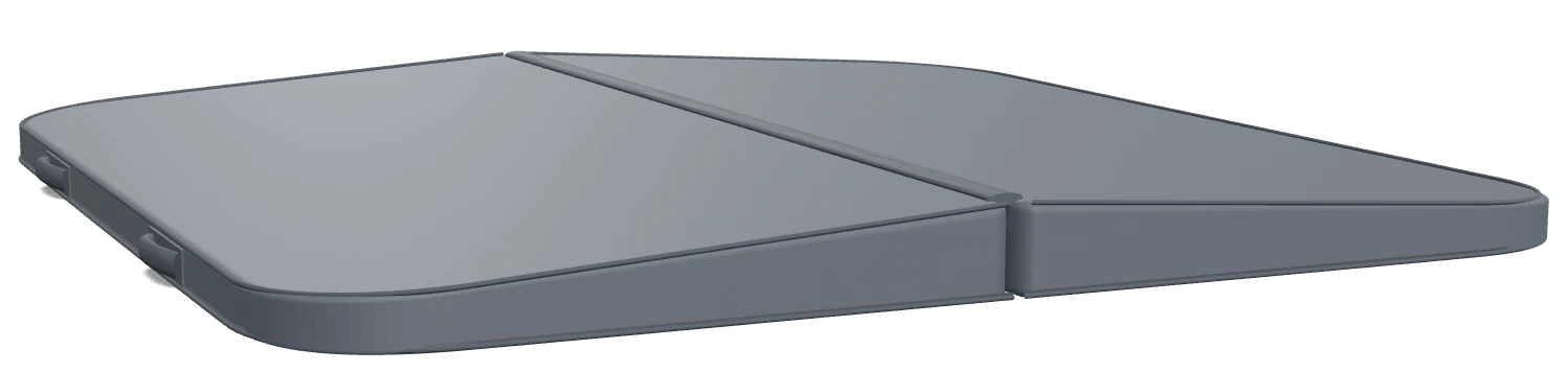 3D render of the Essential cover, tapering from 4 to 2 inches